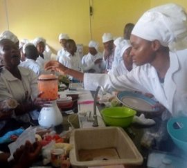 nutrition and dietetics students during practical